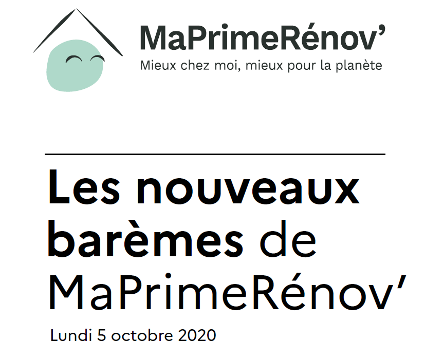 MaPrimeRenov' : évolution Au 1er Octobre 2020 ・ CAPEB